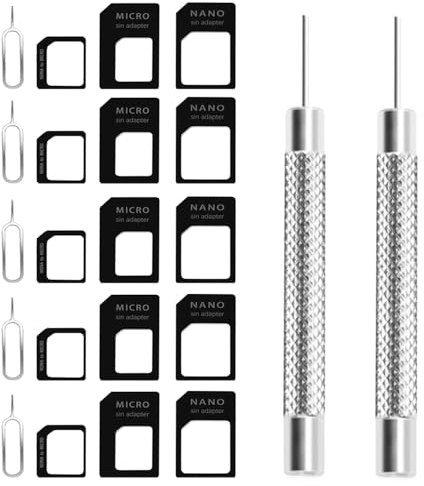 ZELHYEUU 5 Piezas Adaptador de Tarjeta SIM, 3 en 1 Juego Convertidor de Tarjeta SIM, con Extractor de SIM, Adaptador de Tarjeta SIM Multiusos, para Teléfonos Inteligentes