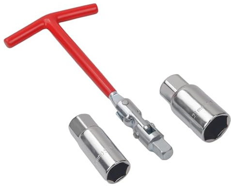 Larcele Clé à douille pour bougie d'allumage, outil de retrait de bougie d'allumage à poignée en T, 16 mm et 21 mm, pour motos, tondeuse à gazon TTBS-01