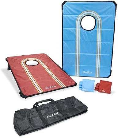EastPoint Tragbares Cornhole Set, 60 x 90 cm, faltbar, leicht, mit 8 Sitzsäcken und Tragetasche