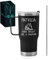Maverton Mug Isotherme Noir 600 ml en Acier Inoxydable avec Brosse de Nettoyage - Gobelet avec Paille et Couvercle gravé - Cadeau Anniversaire Femme - Idee Cadeau Femme Diamant