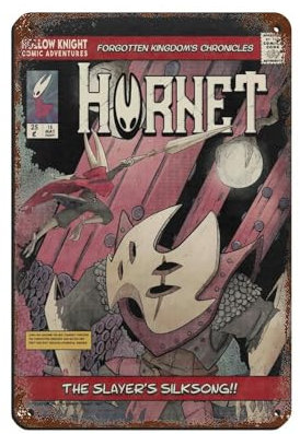 Hollow Knight Videospiel-Magazin-Poster, 1 Blechschild, Vintage, Metall, Pub, Club, Café, Bar, Zuhause, Wandkunst, Dekoration, Poster, Retro, 20 x 30 cm
