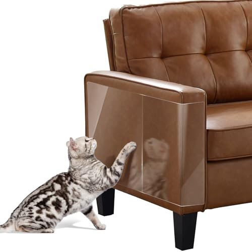 Molain Cat Scratch Furniture Protector, Clear Couch Corner Protector from Cat Claws, Anti-Scratch Deterrent for Furniture (12 x 8 Inch)