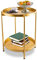 Rundes Metalltablett Beistelltisch, Goldfarbener Beistelltisch, Beistelltisch Rund Metall 40 * 40 * 51.5cm, Balkontisch Snacktisch Couchtisch 2-Stöckiger für Indoor Outdoor Wohnzimmer Terrasse