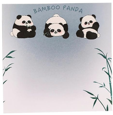 Niedlicher Panda-Haftnotizen-Notizblock – stilvolles selbstklebendes Briefpapier für Schüler – Set mit 50 herausnehmbaren Blättern, Cartoon-Anmerkungsregisterkarten für Klassenzimmer und tägliche Noti
