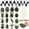 NOPKESV 16 Stück Ostereier Scratch Art Set Ostern Kratzbilder Bastelset Kinder mit Holzstiften Bändern für Ostern Deko Party Mitgebsel