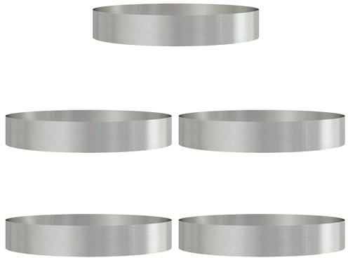 vidaXL Juego de macetas Modernas de Acero Inoxidable | 120 cm de diámetro para Usar Dentro y Fuera, Son duraderas y fáciles de cuidar. Viene con 5 macetas, Soporte para Plantas y Decoraciones Redonda