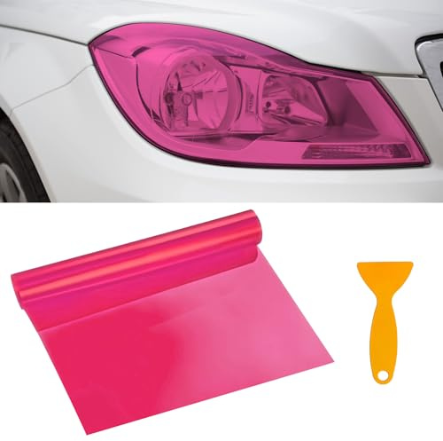 Car Headlight Tint Film 30x120cm Vinyl Headlight Tint (Pink) | Waterproof & UV Resistant Light Wrap Roll for Headlights, Rear Lights & Fog Lights
