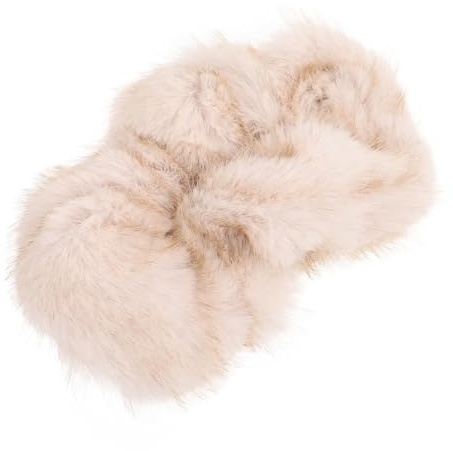FIXOSHEE Plüsch Haargummi Elastisch für Damen Weich Vintage Haarband Pferdeschwanzhalter Winter Haar Accessoire mit Ring