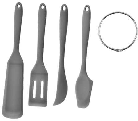 Hoement Spatole in Silicone per Cucina con Raschietto per Torte Utensili Leggeri per Impasto e Crema Manico Ergonomico Antiscivolo Facili da Pulire per Dolci e Dessert