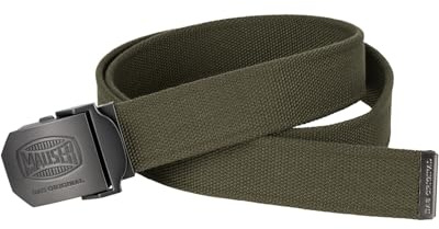 Mauser Gürtel Canvas Matt Olive, NULL | Aus robustem Canvas-Gewebe. Metallschließe mit Logoprägung. Einfach verstellbar. Unisex.