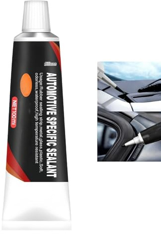 100ml Windscreen Sealant & Weatherstrip Glue - Black Silicone Sealant Waterproof,High Temperature,Strong Adhesive for Car Rubber Seal Restorer,Door Trim,Tubeless Tyre & Caravan,Easy to Use,Durable