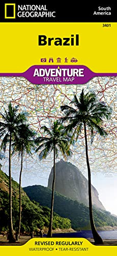 Brazil Adventure Map by National Geographic – Waterproof Travel Map with Amazon, Rio, Iguazu Falls & Highways – Foldable Road & Cultural Map for ... (National Geographic Adventure Map)