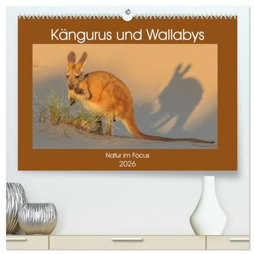 Kängururs und Wallabys (hochwertiger Premium Wandkalender 2026 DIN A2 quer), Kunstdruck in Hochglanz: Das Känguru ist Nationalsymbol bzw. auch ... australischen Kontinents. (CALVENDO Tiere)