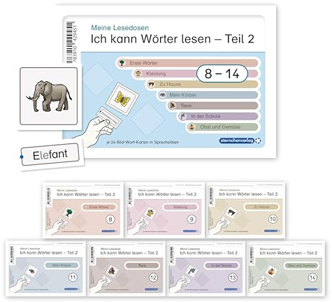 Ich kann Wörter lesen - Teil 2 - Meine Lesedosen 8-14 im Set: 7 Lesedosen mit jeweils 24 Bild-Wort-Karten