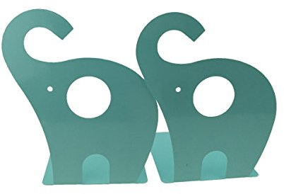 Niedlicher Elefant Buchstütze für Kinder, Metall Buchstütze, Buchstützen fürs Baby-Kinderzimmer, Kinderzimmer Dekor (Hellgrün)