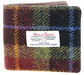 Glen Appin Harris Tweed Bi-fold Wallet (Colour 59 Rust Check)