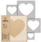 NAKLEO Schablonen Malen für Kinder, 5 Stück Set 9x9 bis 34x34cm Herz Valentinstag Liebe, Wiederverwendbare Kunststoff für Kinderzimmer Malvorlage Raumdekoration, Basteln DIY Wand Möbel Papier