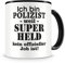 Samunshi® Polizist Tasse mit Spruch Geschenk für Polizist Mann Frau Kaffeetasse groß Lustige Tassen zum Geburtstag schwarz 300ml