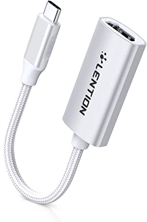 LENTION Adaptador USB C a AV Digital HDMI 4K/60Hz para MacBook Pro 13/15/16 2023-2016, Nuevo iPad/Surface/Mac Air, Samsung S21/S20/S10/Note 21/20, Stable Driver Certificado (CB-CU607, Plata)