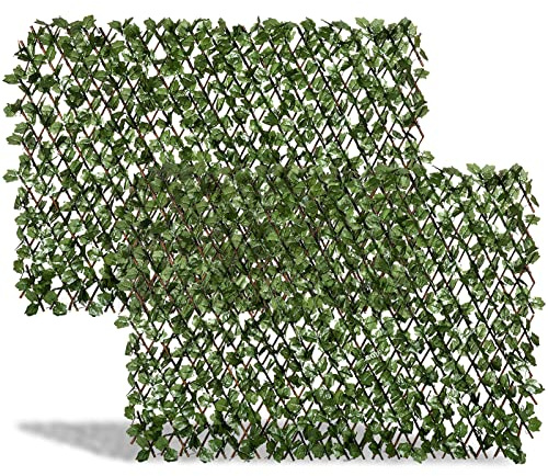 DOEWORKS Clôture Extensible en Osier pour Toile de Fond Jardin Jardin Décoration de Maison 2 PC Faux Ivy Fence