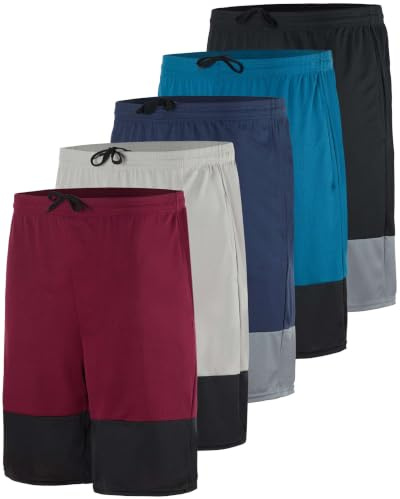 Herren Mesh Active Wear Athletic Basketball Essentials Performance Fitnessstudio Fußball Laufen Sommer Fitness Schnell Trocknend Wicking Workout Kleidung Sport Shorts - Set 12,L, Set L, Groß