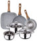 San Ignacio batería 5 Piezas + Set 2 sartenes 28x28, Acero Inoxidable, Cromado, Pack + Asador + 18/20 cms