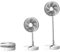 APOKIN Ventilador de Pie Silencioso Plegable Portátil Recargable con Mando a Distancia Batería Recargable 7200MHA Extensible con Palo Telescópico con 3 Velocidades Base Antideslizante