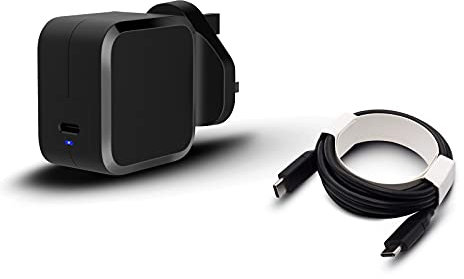 AJPARTS UK New USB-C Compatible with Samsung Galaxy Book Go LTE Laptop Power Delivery BLACK Adapter Charger 45W Type-C Quick Charging UK Wall Plug Adaptor PSU