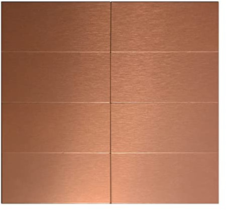 Crystiles Aluminum Peel and Stick Backsplash Panels - 3x6 Brushed Copper Kitchen Wall Decor, 80-Pack (Copper Color)