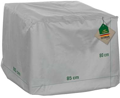 Mehr Garten Premium Protect Abdeckung Loungesessel 85x85x80 cm, hellgrau, atmungsaktives 2-lagiges Polyestergewebe, Schutzhülle für Gartensessel wasserdicht und UV-beständig