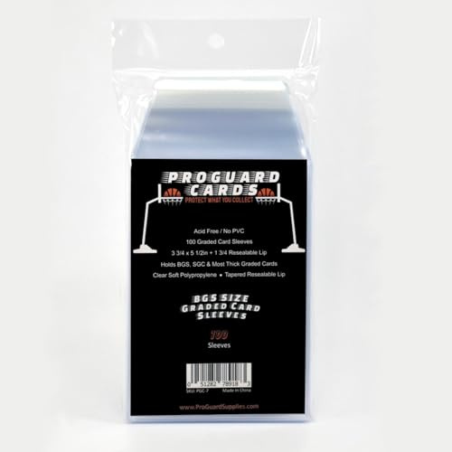 ProGuard Cards BGS Graded Card Sleeves for BGS & SGC Slabs | 100 Sleeves per Pack | Collector-Grade 2mil Material