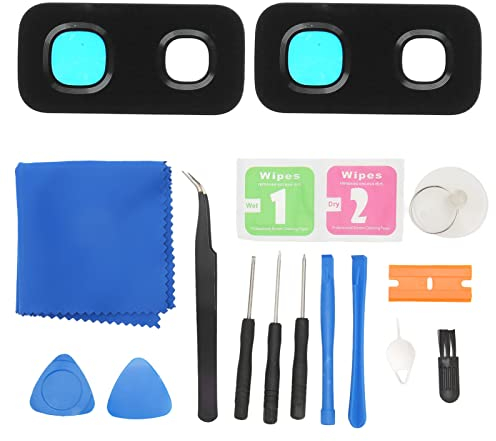 2PCS Rückkamera-Objektiv-Ersatz für Galaxy S9 Plus, Telefon-Rückseiten-Kamera-Glas-Objektiv-Ersatz mit Vorinstallierten Selbstklebenden Reparatur-Pinzetten-Werkzeugen