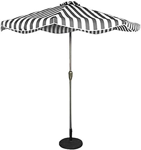 CHEMYO Parasol de Jardin à Rayures de 2,7 m pour Jardin, terrasse, arrière-Cour et Piscine (rayé Noir et Blanc)
