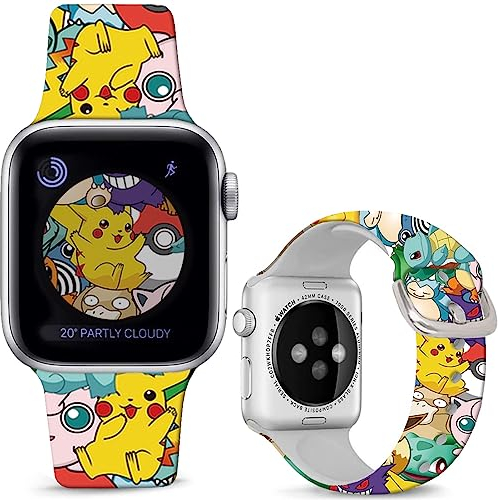 Leotop Silikon Sport Armbänder kompatibel mit iWatch Ultra Serie SE 10 9 8 7 6 5 4 3 2 1. (Cute Dinosaur, 42mm(Series 10)/41mm/40mm/38mm)