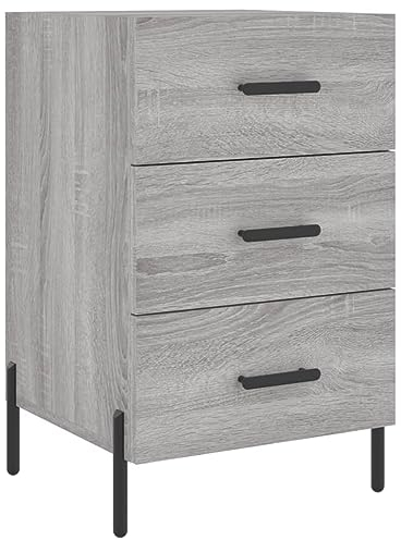 vidaXL Nachttisch, Nachtschrank mit viel Stauraum, Kommode für Schlafzimmer, Nachttischschrank Beistelltisch Aufbewahrung Nachtkästchen, Braun Eichen Optik Holzwerkstoff