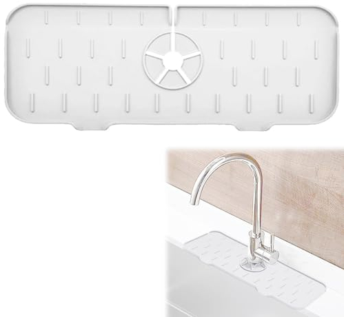 EODKSE Protector contra Salpicaduras de Cocina, Alfombrilla de Silicona para Grifo, Alfombrilla de Silicona Absorbente para Fregadero de Cocina, Bandeja de Goteo para Cocina, Fregadero