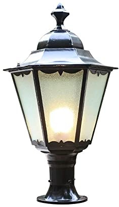 MODEBHD 70CM Lámpara de columna E27 moderna para exteriores Pantalla de vidrio Impermeable Terraza Valla Cubierta Tapa Luces Aluminio Patio externo Piedra Villa Jardín Poste Pilar Linterna Iluminación