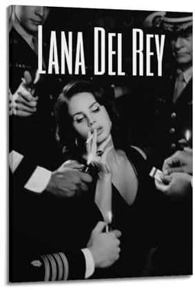 Lana Del Poster, Leinwandalbum, Rey, Leinwand-Albumcover, limitierte Auflage, Poster, Wandkunstdruck, ästhetisches Wohnzimmer-Dekor, Malposter für Zuhause, Büro, Dekorationen, 30 x 45 cm