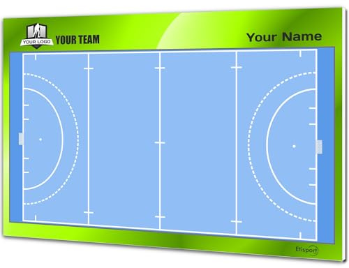 Feldhockey-Torwart Taktiktafel für Trainer. Personalisiert mit Name, Logo oder Verein. Trocken abwischbar. 35 x 24 cm