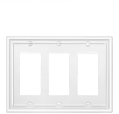 ZILLSEA 1 plaque murale triple décoratrice, blanc cassé pour prise GFCI, prise, variateur d'intensité, 17 x 12 cm, taille moyenne