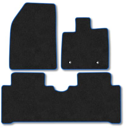 BYD Atto 3 (2022-2025) Carpet Car Mats | Blue Edge Trim Tailored Fit Floor Mats Full Coverage Protection Accessories Easy Clean Anti Slip Made in the UK