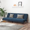 Homgoday Schlafsofa 2-Sitzer Sofa mit Schlaffunktion Bettsofa Klappsofa Bettcouch Sofa Couch mit Verstellbarer Rückenlehne Loungesofa fürs Wohnzimmer Schlafzimmer Blau Samt