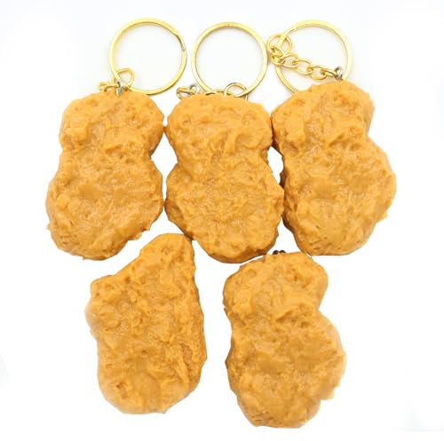 Sarini Chicken Nugget Keyring, Novelty Funny Gag Joke Fast Food Keychain, Gadgets Gifts for Boys Girls Him Boyfriends Girlfriends Friends Couples for Link Friendship Love