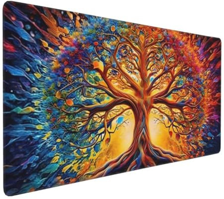Tapis de Souris l'arbre de Vie, Tapis de Souris XXL Large 800x400 mm Tapis Souris Gaming Grand, Tapis de Bureau Antidérapant Étanche, Clavier Souris Gamer Tapis Souris la Maison et Le Bureau Y-3263