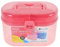 KITANDOVE Kasten zweischichtiger Koffer für Kinder Kinderkoffer handhaben tragbarer make up organizer lagercontainer diverse Organizer Desktop-Spielzeugkoffer Plastik Rosa