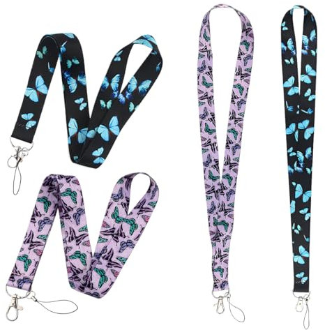 2 Cordón Llaves Cuello, Correa para el Cuello y Cordón Cuerda Wristlet, Llavero Cordón de Cuello Cordones de Insignia con Cierre de Langosta Giratorio y Llavero, para el Llaves y Badge Id Tarjeta