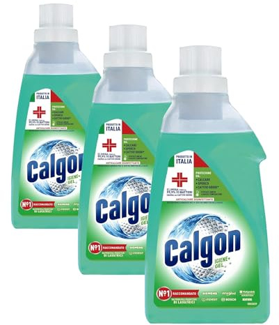 Calgon Igiene+ Gel Anticalcare, Additivo Anticalare per Lavatrici, 750ml di Anticalcare Disinfettante (Confezione da 3)