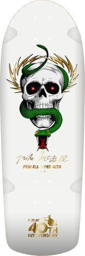 Powell Peralta Mike McGill Skull & Snake McTwist 40th Ann. Skateboard Deck, Goldfolie/Weiß, 25,4 x 76,5 cm