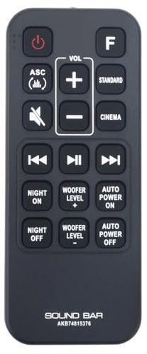 AULCMEET Fernsteuerung,AKB74815376 Neu Ersetzen Sie Fernbedienung passend für fit for LG SJ3 2.1 Ch Sound Bar Speaker System SJ4 SJ3 SPJ4B-W SH4 SH4D SPJ4B-W SPH5B-W MA5