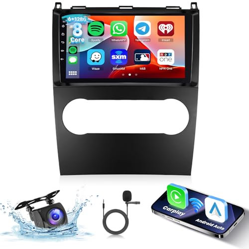 6G+128G 8-Core Radio para Mercedes-Benz Clase A B B200 W169 A160 A180 A200 A220 2009-2012 con Carplay Android Auto, Hodozzy Pantalla Táctil de 9 Pulgadas con Bluetooth GPS WiFi USB DSP FM/RDS Cámara